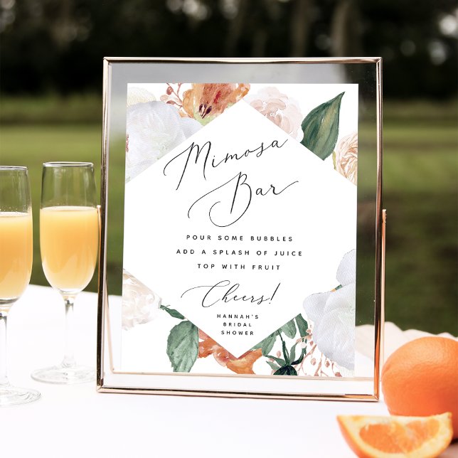 Boho Blooms Mimosa Bar Sign Poster (Von Creator hochgeladen)