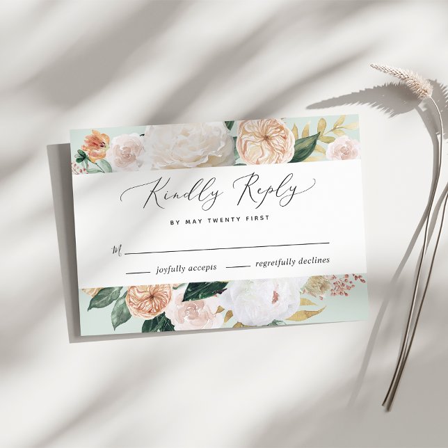 Boho Blooms Modern Floral Wedding RSVP Card (Von Creator hochgeladen)