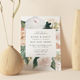 Boho Blooms | Moderne Blumenhochzeit Einladung