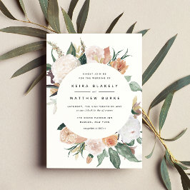 Boho Blooms | Moderne Blumenhochzeit Einladung