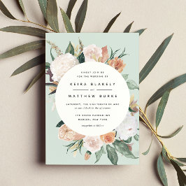 Boho Blooms | Moderne Blumenhochzeit Einladung