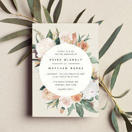 Boho Blooms | Moderne Blumenhochzeit Einladung