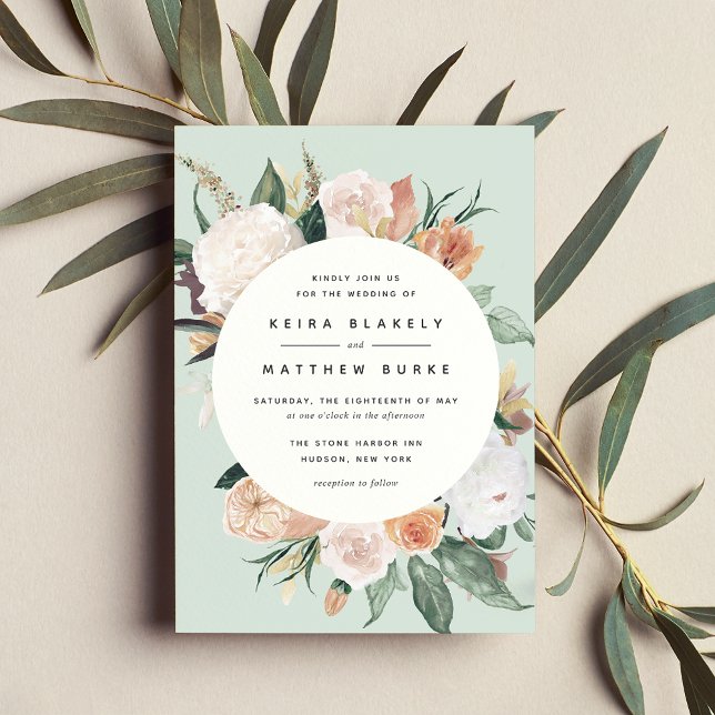 Boho Blooms | Moderne Blumenhochzeit Einladung (Von Creator hochgeladen)