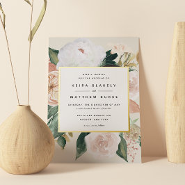 Boho Blooms Moderne Blumenhochzeit Folieneinladung