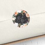 Boho Blooms Moderne Floral Vielen Dank Runder Aufkleber<br><div class="desc">Boho chic floral Gunst Aufkleber "Dankeschön" in eleganter Kalligrafieschrift umrahmt von einem Kranz von Aquarellfarben Blume und Blattwerk in pastellfarbenen Wüsten inspirierte Erdtönen von Salbei,  Pfirsich,  Elfenbein und Weiß.</div>