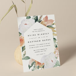 Boho Blooms | Moderne geometrische Hochzeit Einladung
