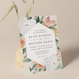Boho Blooms | Moderne geometrische Hochzeit Einladung