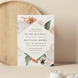 Boho Blooms | Moderne geometrische Hochzeit Einladung