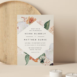 Boho Blooms | Moderne geometrische Hochzeit Einladung