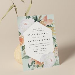 Boho Blooms | Moderne geometrische Hochzeit Einladung