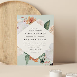 Boho Blooms | Moderne geometrische Hochzeit Einladung