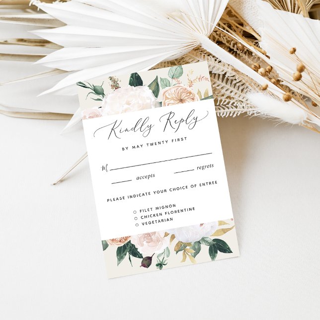 Boho Blooms Moderne Wahl RSVP Karte (Von Creator hochgeladen)
