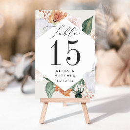Boho Blooms | Personalisierte florale Tischnummer