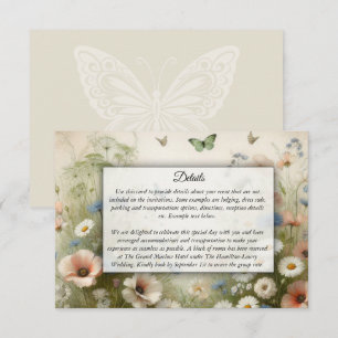 Boho Blooms und Vintage Vows Hochzeit Begleitkarte