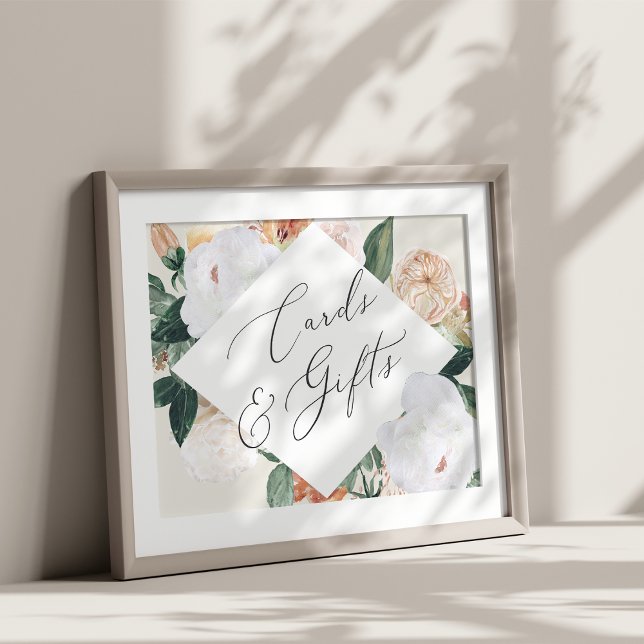 Boho Blooms Wedding Cards & Gifts Zeichen Poster (Von Creator hochgeladen)