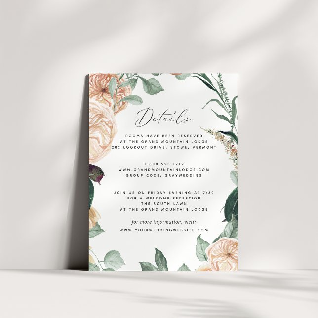 Boho Blooms Wedding Guest Information Insert Card (Von Creator hochgeladen)