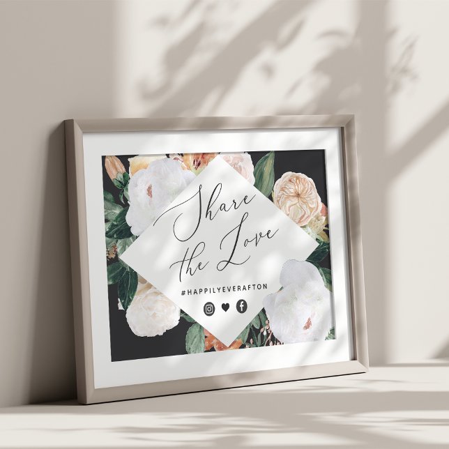 Boho Blooms Wedding Hashtag Sign Poster (Von Creator hochgeladen)