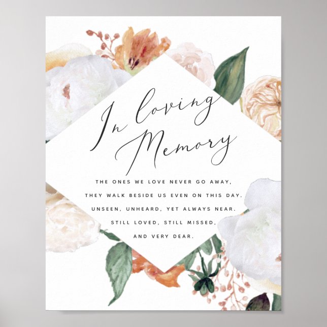 Boho Blooms Wedding Memorial Signing Poster (Vorne)