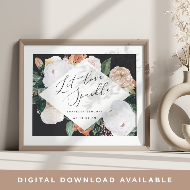 Boho Blooms Wedding Sparkler Sendoff Sign Poster (Von Creator hochgeladen)