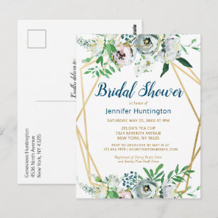 Boho Bloral Bridal Dusche Einladung Postkarte