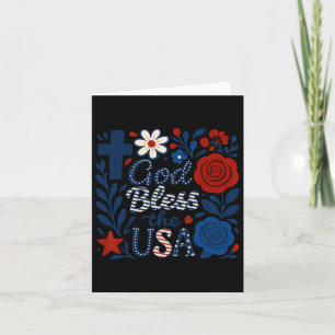 Boho Bloral God segne die USA am 4. Juli Blume G Karte