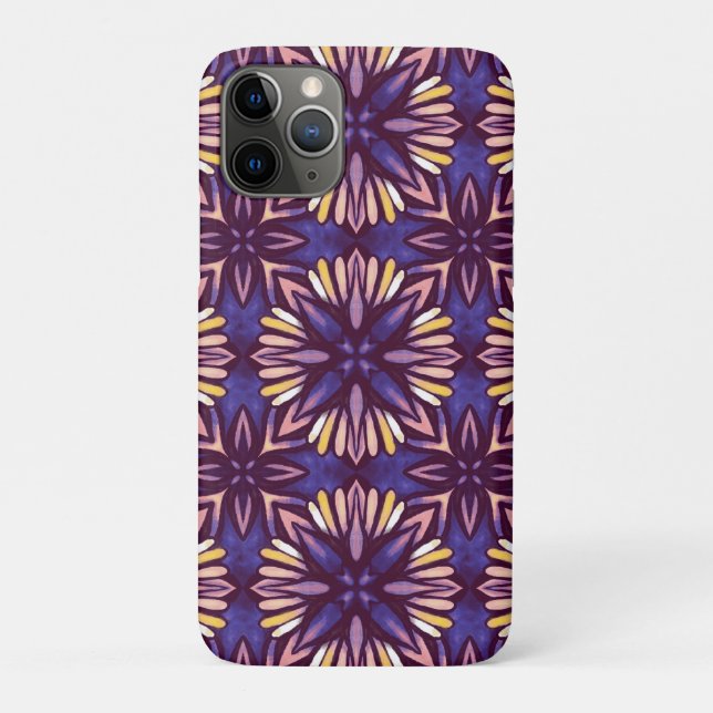Boho Blossom: Lila künstlerisches Muster Case-Mate iPhone Hülle (Rückseite)