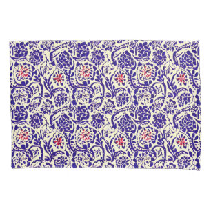 Boho Blue Abstrakt Floral Kissenbezug