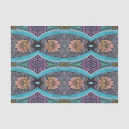 Boho Blue Abstrakt Graphic Pattern Seidenpapier