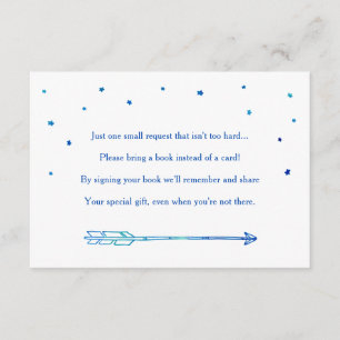 Boho Blue Adventure Themed Book Request Cards Begleitkarte