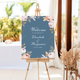 Boho Blue and Blush Peonies Begrüßung