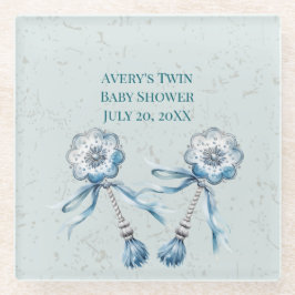 Boho Blue Baby Rattle Glasuntersetzer