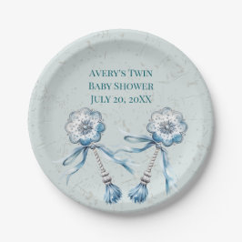Boho Blue Baby Rattle Pappteller