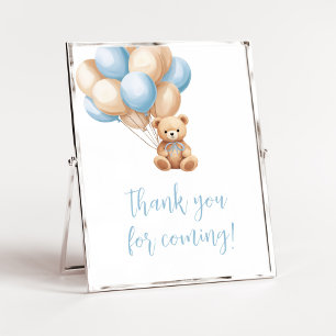 Boho Blue Balloon Bear Vielen Dank für Ihr Kommen Poster