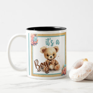 Boho Blue Bear Baby Dusche Zweifarbige Tasse