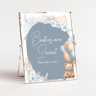 Boho Blue Bear Balloon Babies sind süß Poster