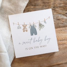 Boho Blue Boy Baby Clothes Baby Shower Serviette