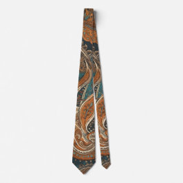 Boho Blue Brown Combo Eclectic Style Neck Tie Krawatte