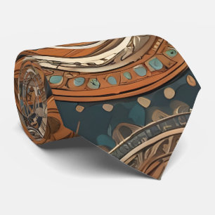 Boho Blue Brown Combo Eclectic Style Neck Tie Krawatte