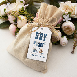 Boho Blue Clothesline Sweet It a Boy Baby Dusche Geschenkanhänger