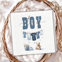 Boho Blue Clothesline Sweet It a Boy Baby Dusche