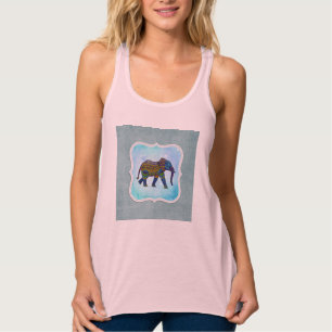 Boho Blue Elephant Tank Top