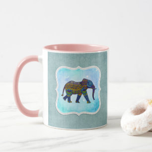 Boho Blue Elephant Tasse