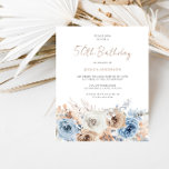 Boho Blue Floral Budget 50. Geburtstag Einladung<br><div class="desc">Boho Blue Floral Budget 50. Geburtstag Einladung</div>