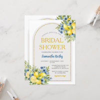 Boho Blue Floral Citrus Lemonade Brautparty