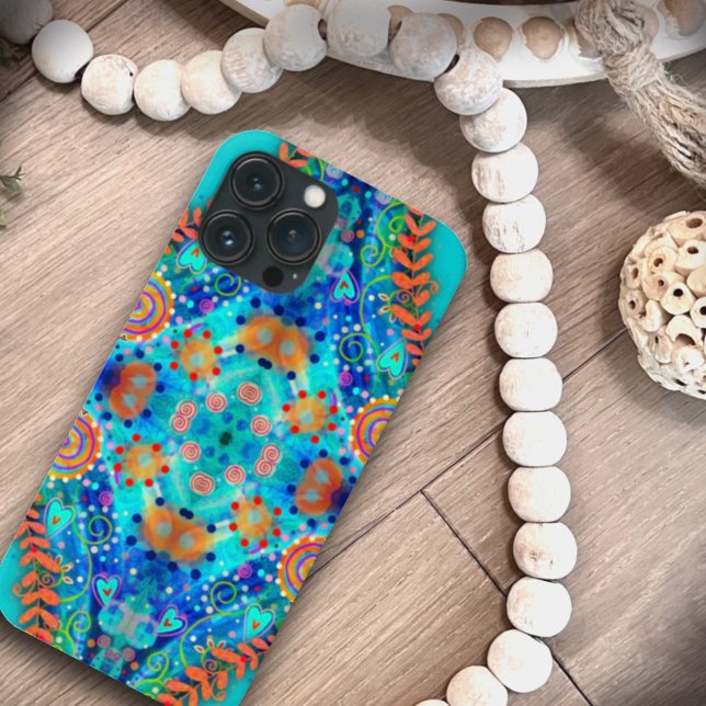Boho Blue Floral Fun Trendy Niedlich Inspirivity Case-Mate iPhone Hülle (Von Creator hochgeladen)
