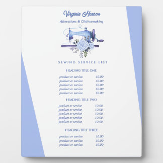 Boho Blue Floral Nähmaschine Seamstress Preis Fotoplatte