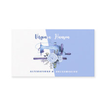 Boho Blue Floral Seamstress Nähmaschine Schneider