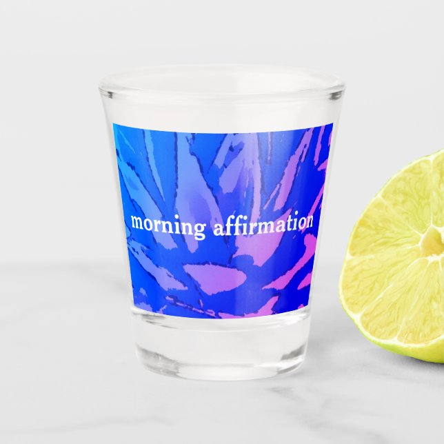 Boho Blue gab Affirmations Shot Glass Schnapsglas (Vorderseite)