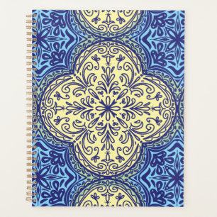 Boho Blue & Gold Tile Muster Planer