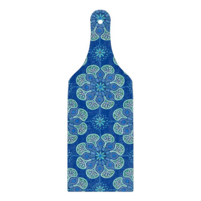 Boho Blue MedallionsPaddle Cutting Board Schneidebrett (Vorderseite)